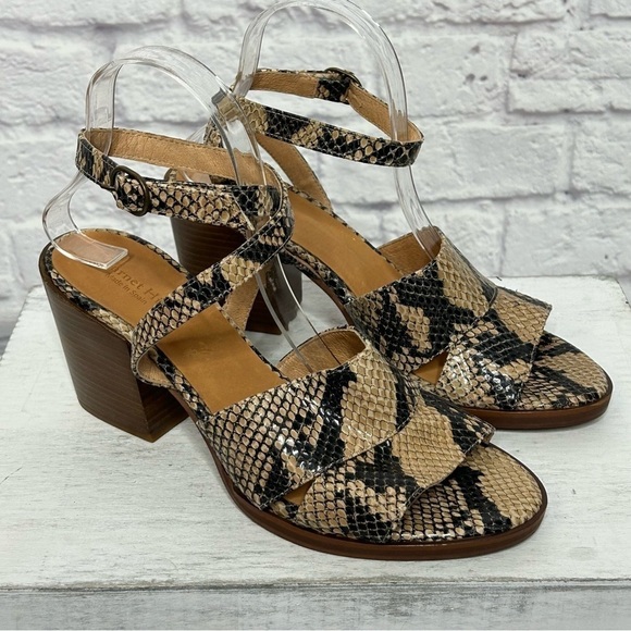 NWOT Garnet Hill Maya Ankle-Strap Block-Heel Sandals - Picture 6 of 16